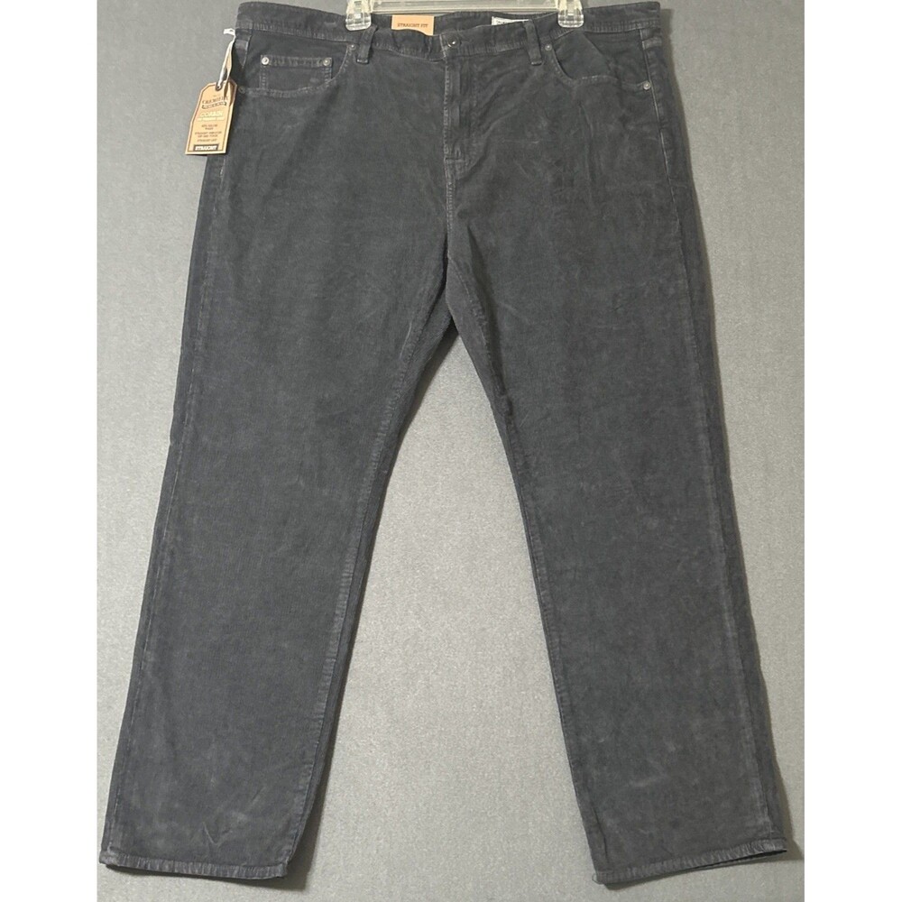 Cremieux Corbin Corduroy Pants Mens Grey Straight Fit Casual Comfort Sz 42 X 30